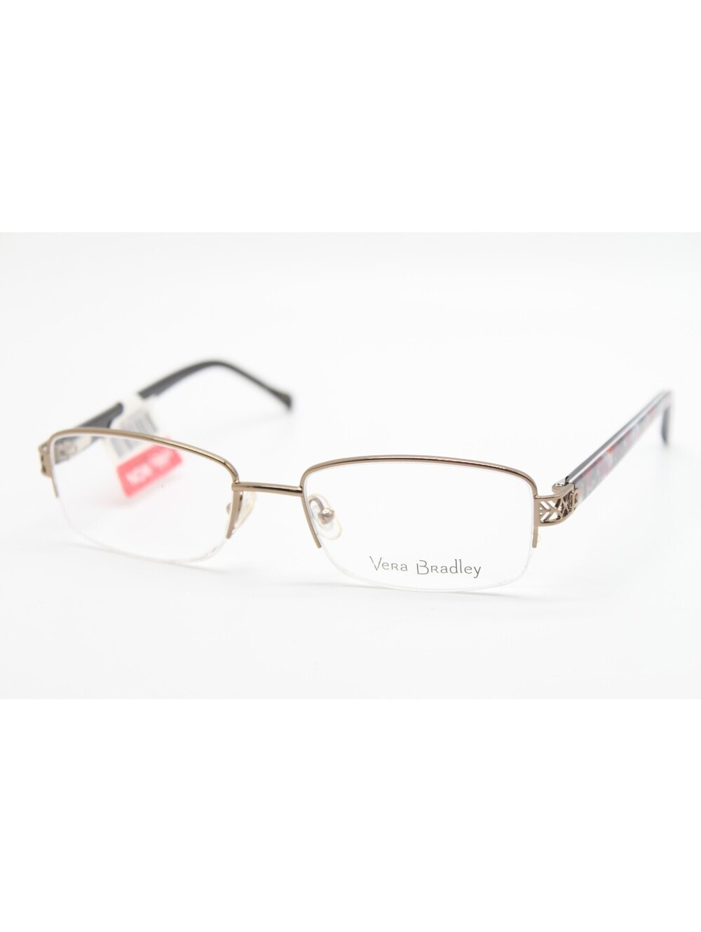 NEW VERA BRADLEY DIANE BORDEAUX BLOOMS BDB GOLD AUTHENTIC EYEGLASSES 53-18